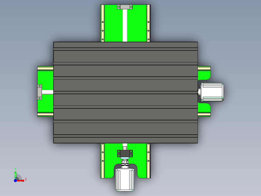 十字滑台工作台三维模型含CAD图纸前视图