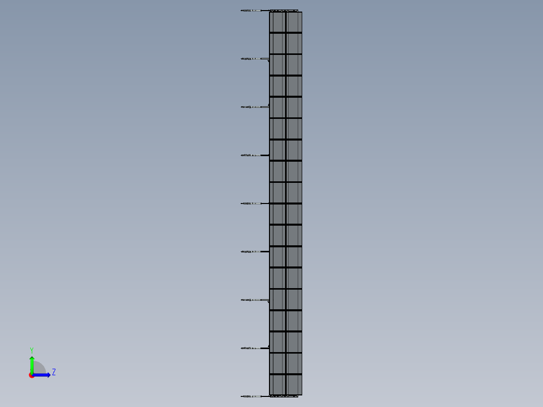 太阳能电池板光伏板左视图