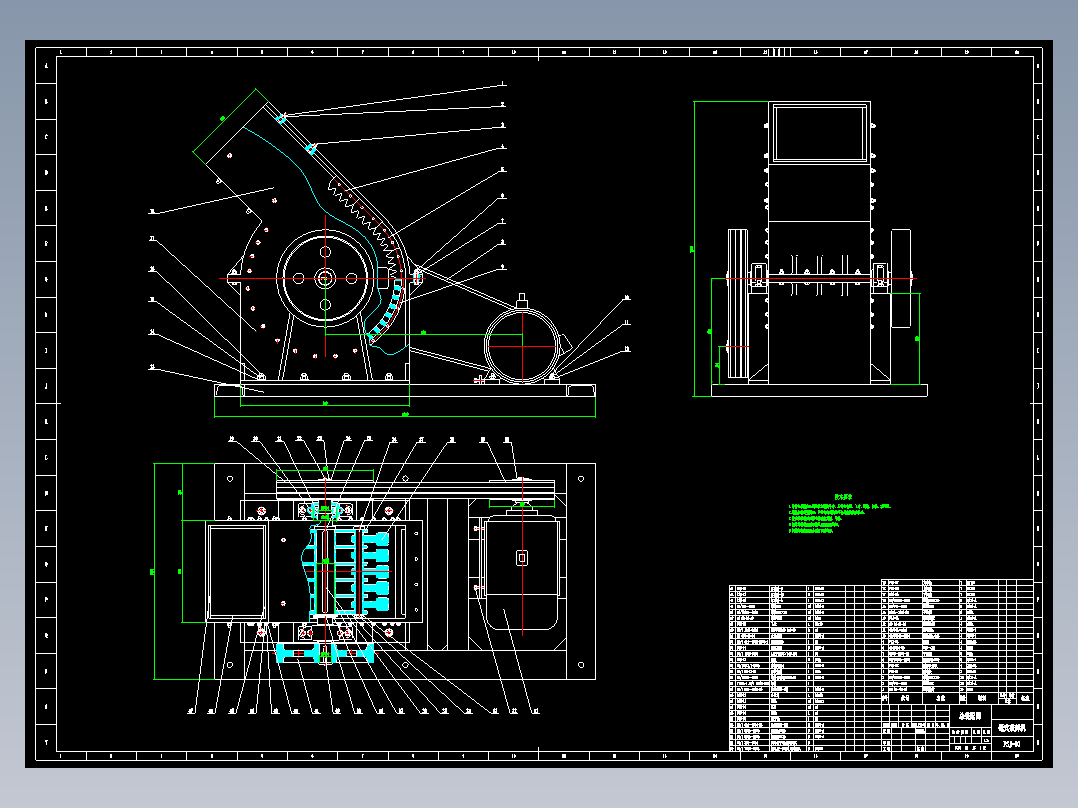 PC-600×400锤式破碎机的设计CAD图纸424646