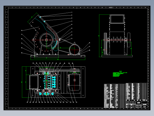 PC-600×400锤式破碎机的设计CAD图纸424646