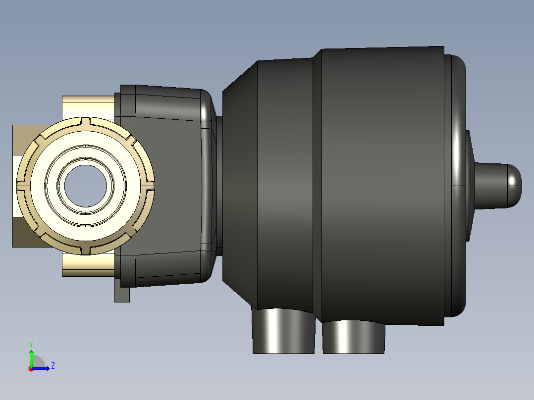 5DKUIMCP NO 气动隔膜阀常开，与女性的两端，公制系列PP-H左视图