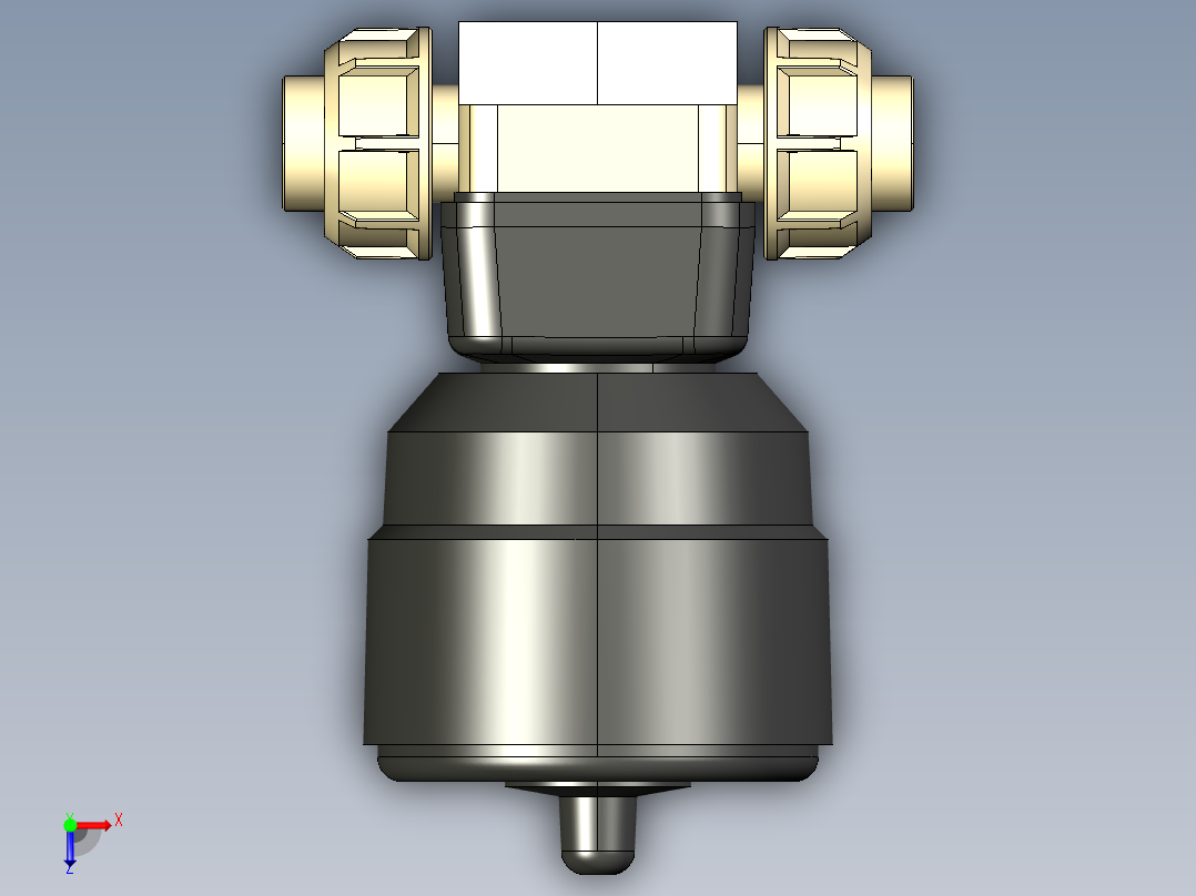 5DKUIMCP NO 气动隔膜阀常开，与女性的两端，公制系列PP-H俯视图