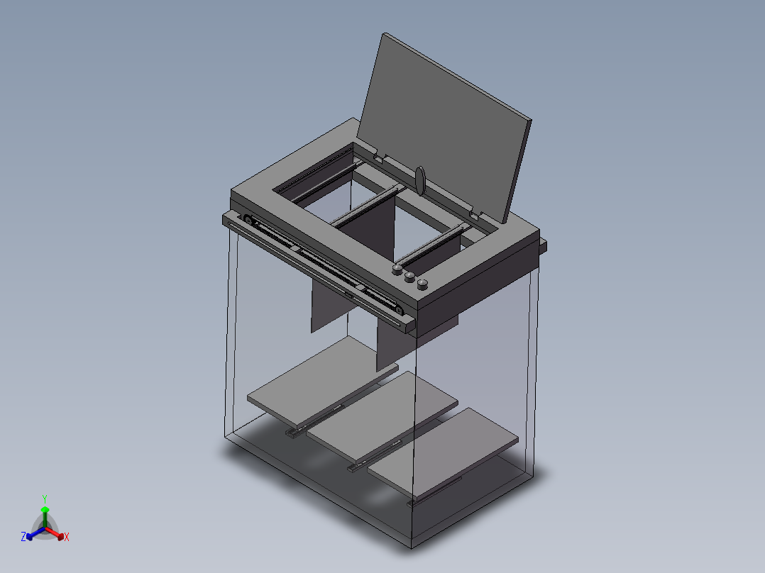 智能垃圾桶正等轴测图
