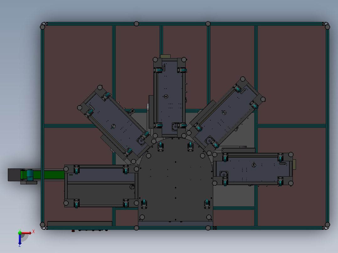 全自动贴膜机俯视图
