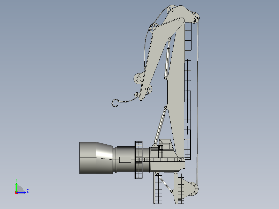 16米折臂式起重机左视图