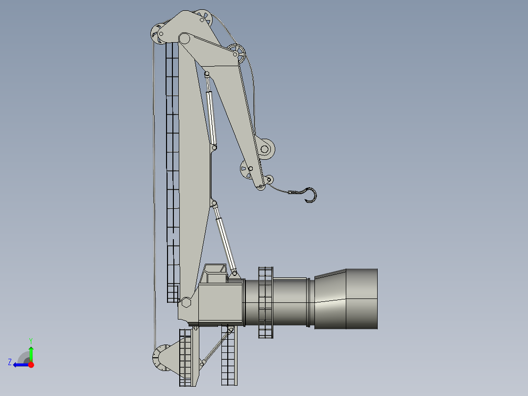 16米折臂式起重机右视图
