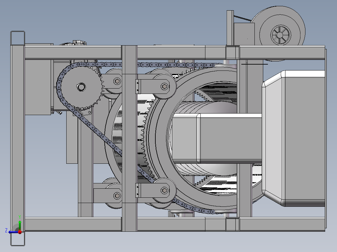 滚筒分选机右视图