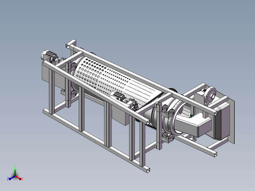 滚筒分选机正等轴测图