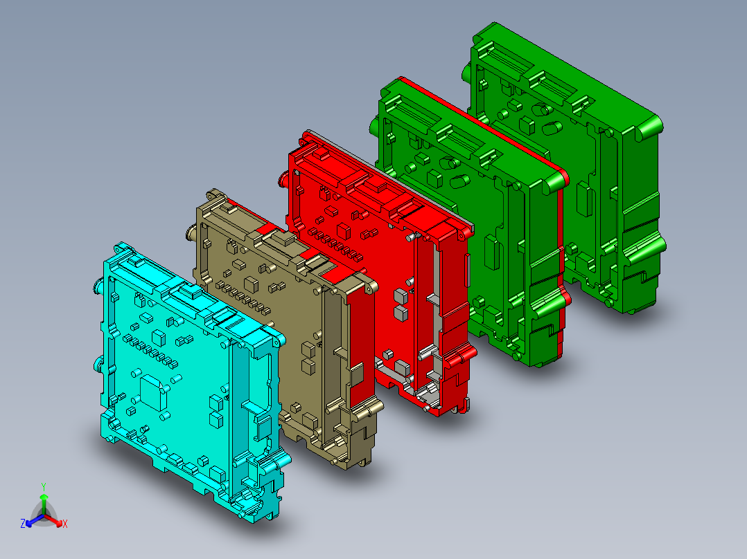 电池机箱工序图正等轴测图