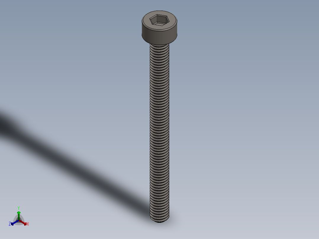Screw_DIN_912_M3x35F_A2.SLDPRT公制内六角螺钉正等轴测图