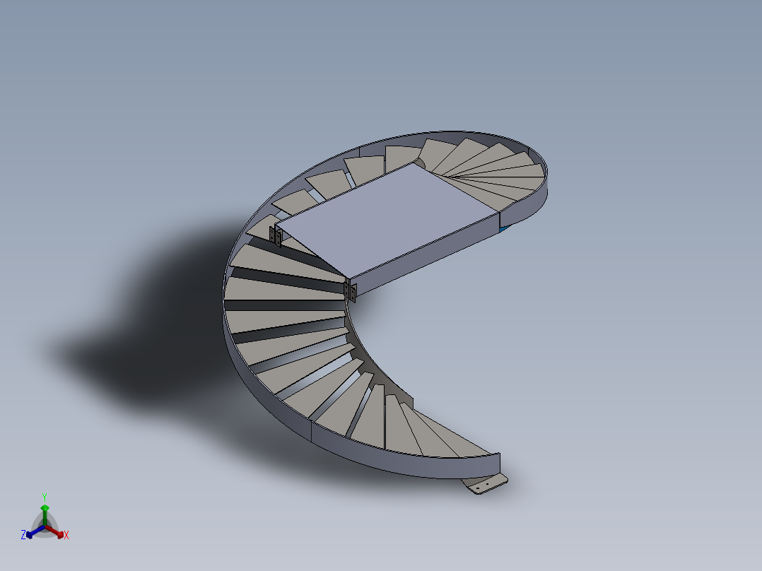 螺旋楼梯正等轴测图
