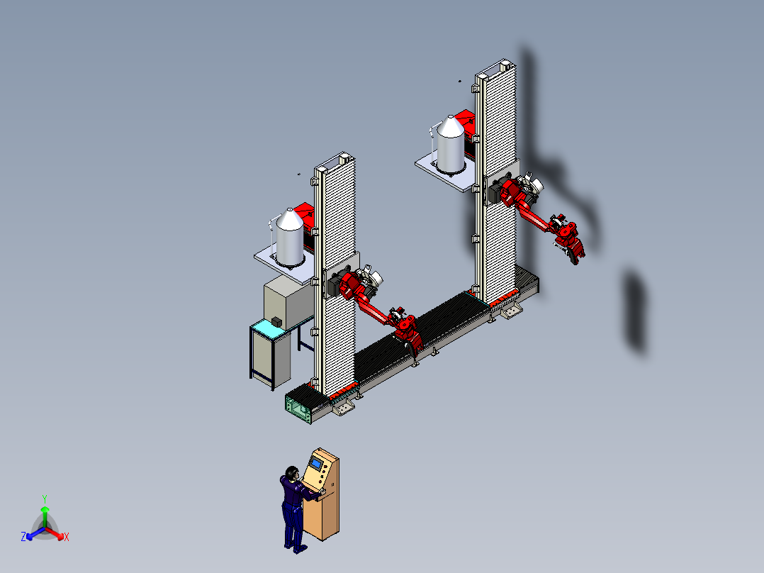 双工位立式焊接机构调试模拟