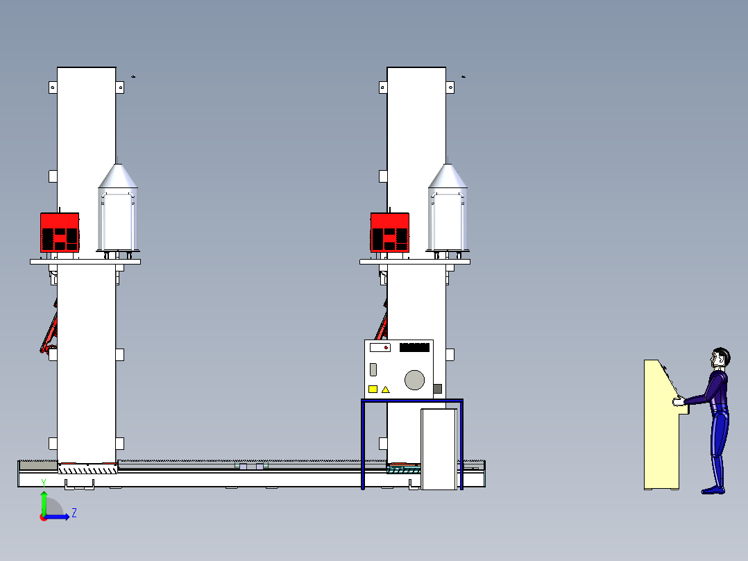 双工位立式焊接机构调试模拟左视图