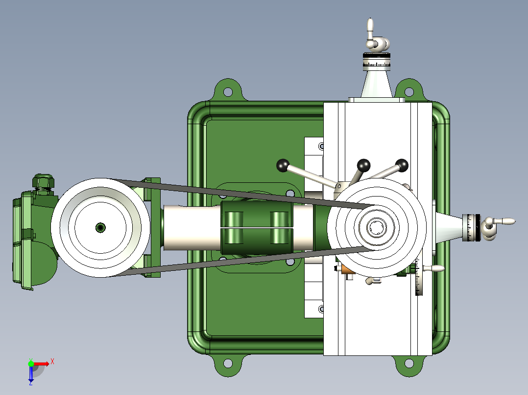 B3004046-台式立式铣床俯视图
