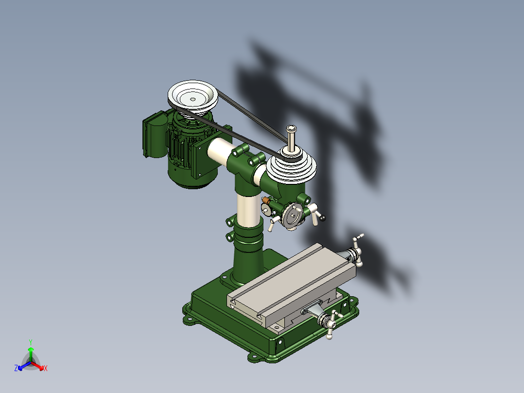 B3004046-台式立式铣床正等轴测图
