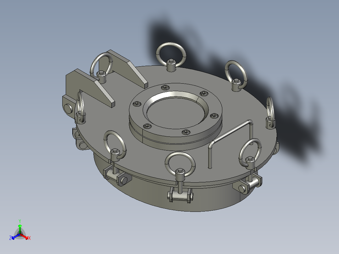 人孔oval-manhole-350x450-sus304-1 2 STP IGS正等轴测图