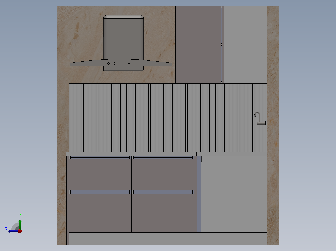 厨房单元右视图