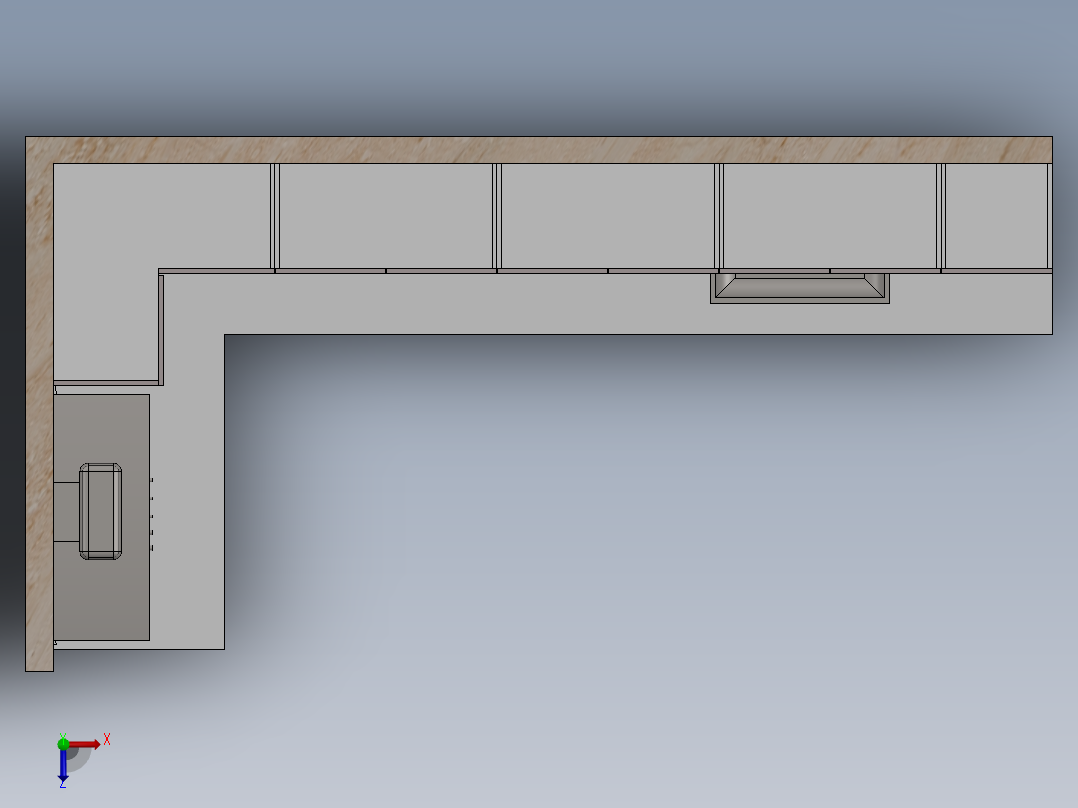 厨房单元俯视图