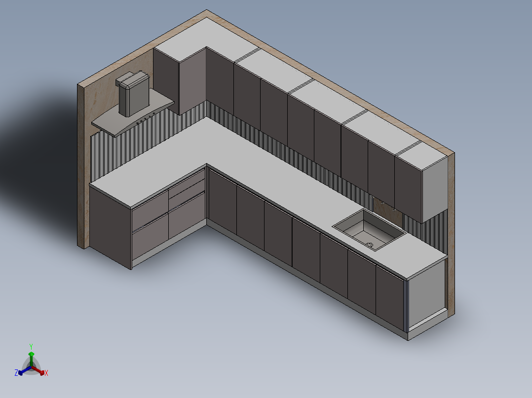 厨房单元正等轴测图