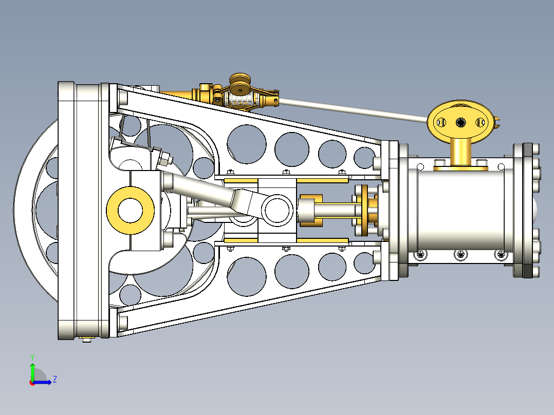 蒸汽机steam-engine-model-reconstruction-1833-模型格式为 stp左视图