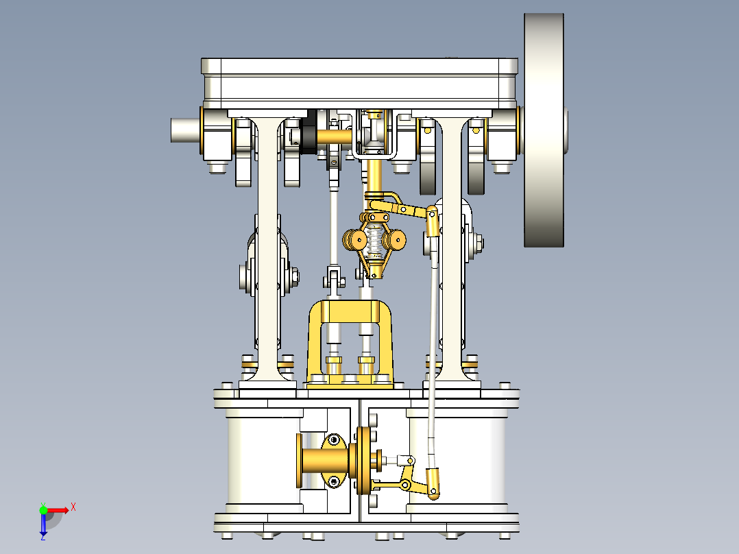 蒸汽机steam-engine-model-reconstruction-1833-模型格式为 stp俯视图