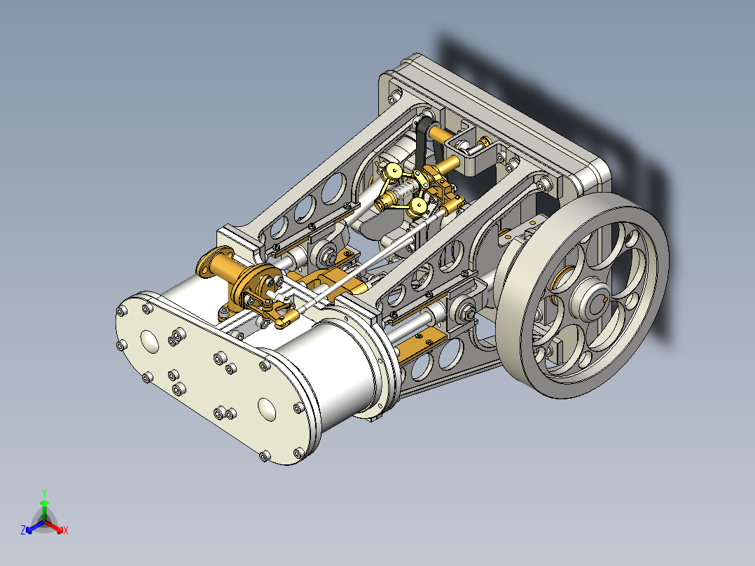 蒸汽机steam-engine-model-reconstruction-1833-模型格式为 stp正等轴测图