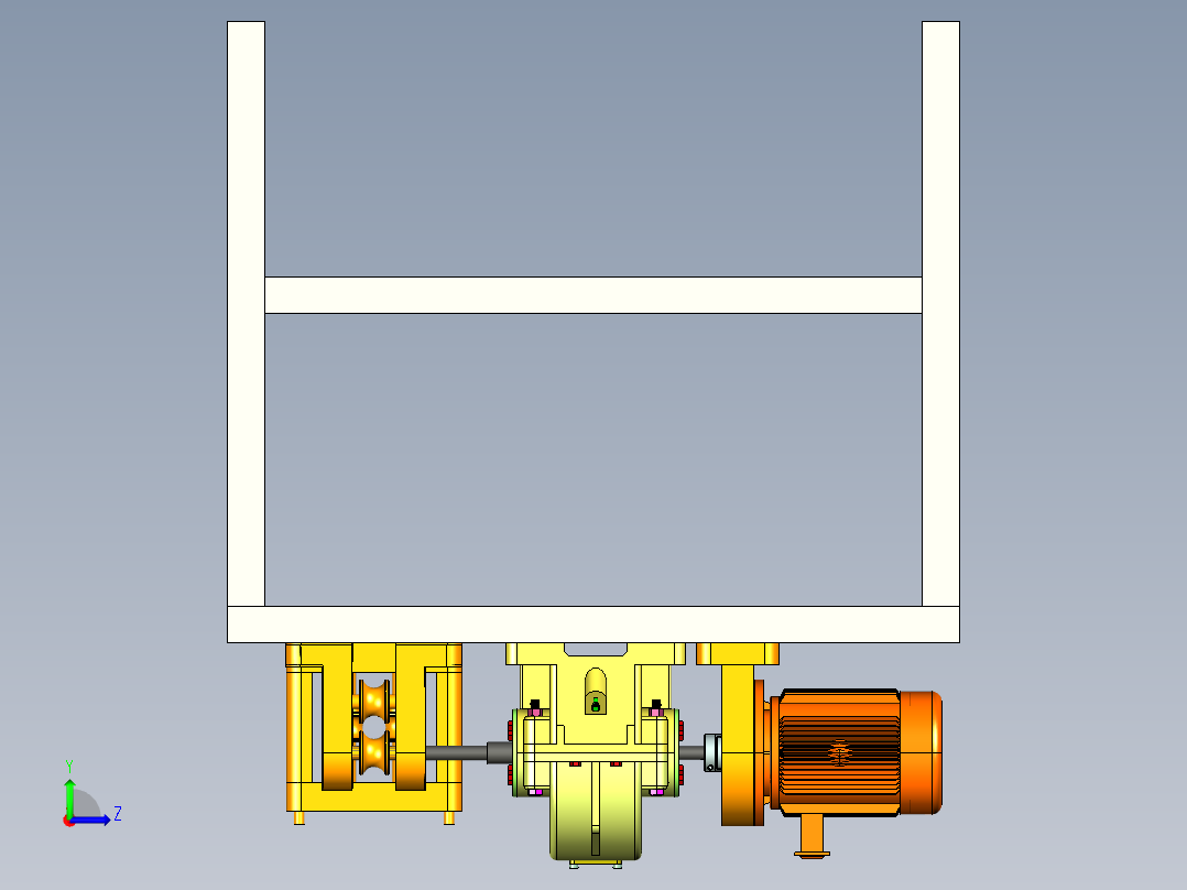 校直机模型左视图