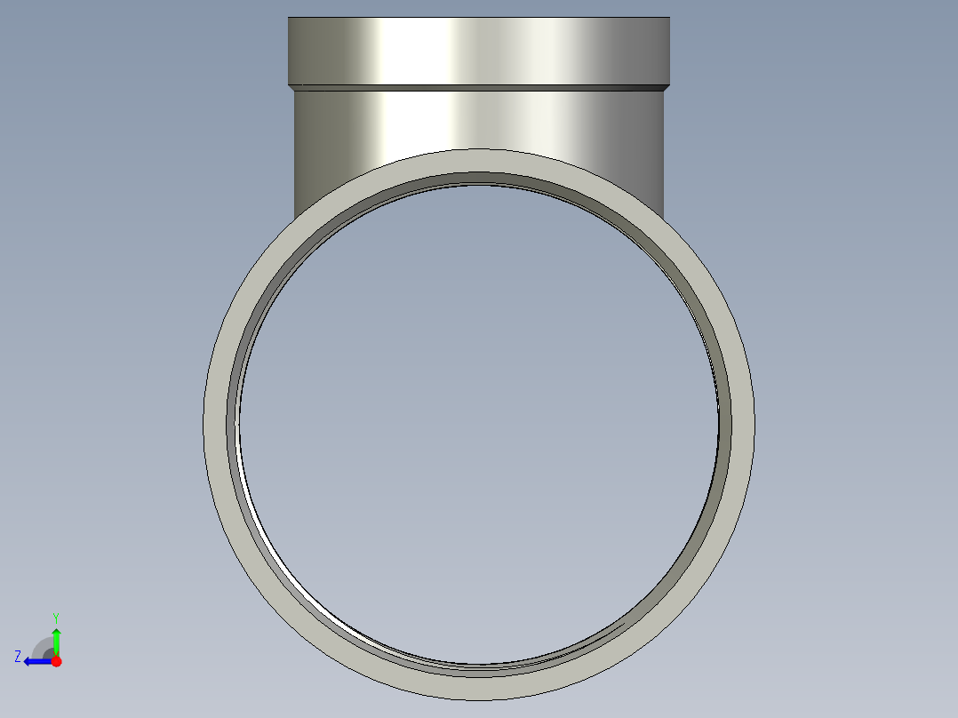 螺纹管三通-异径 DN80-DN50右视图