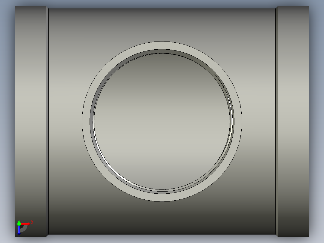 螺纹管三通-异径 DN80-DN50俯视图