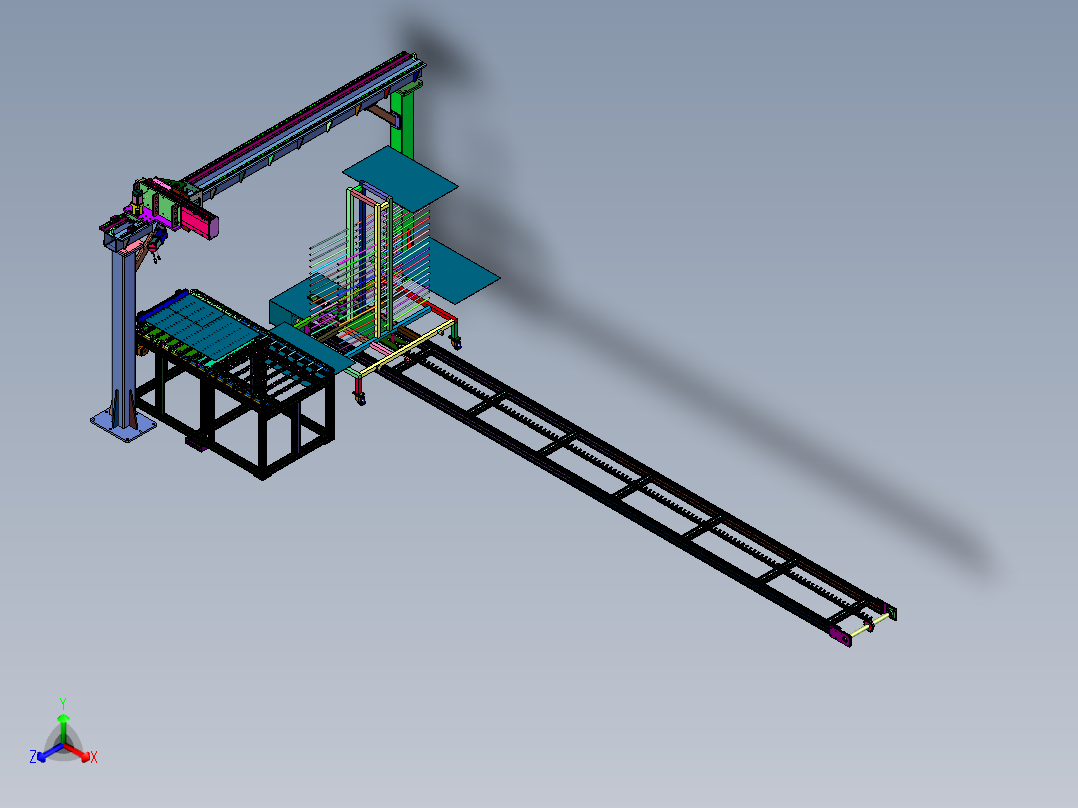 面板承载搬运设备正等轴测图
