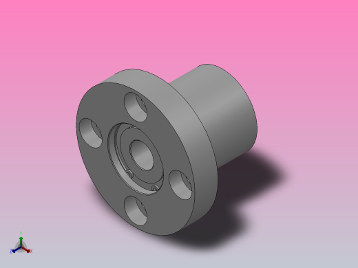 带挡圈双轴承L尺寸指定型轴承座组件_BRDLDF-69-8-2Z-30-A正等轴测缩略图