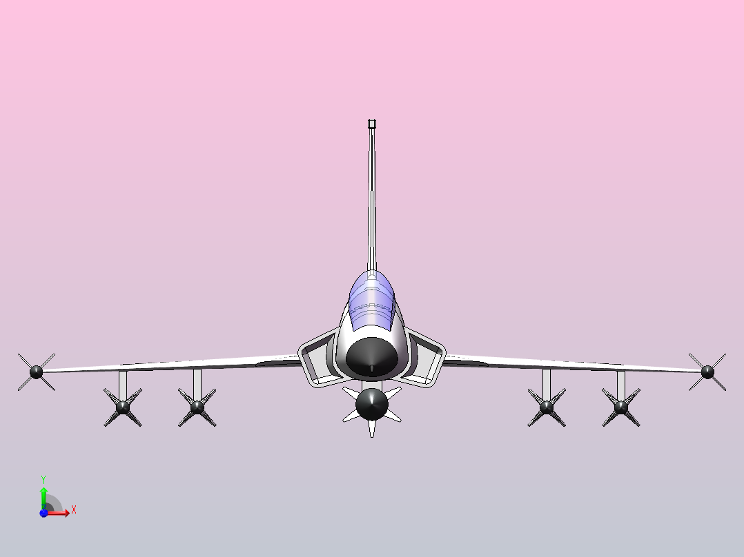 枭龙战斗机前视图