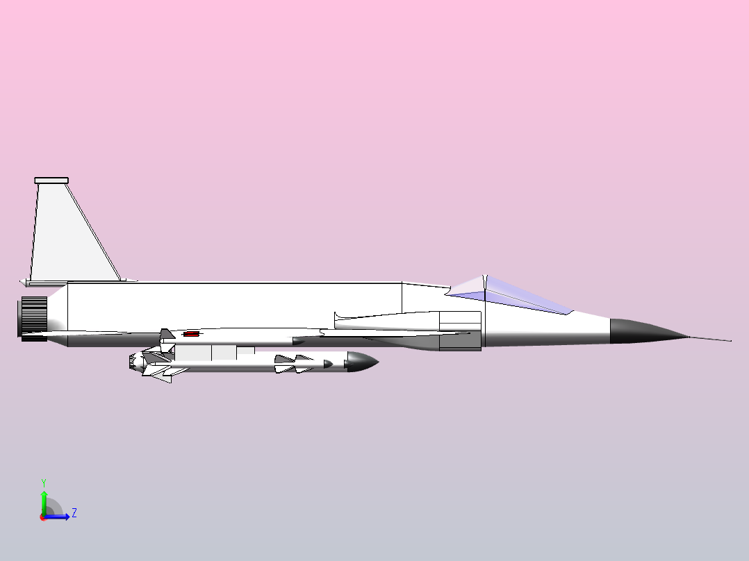 枭龙战斗机左视图