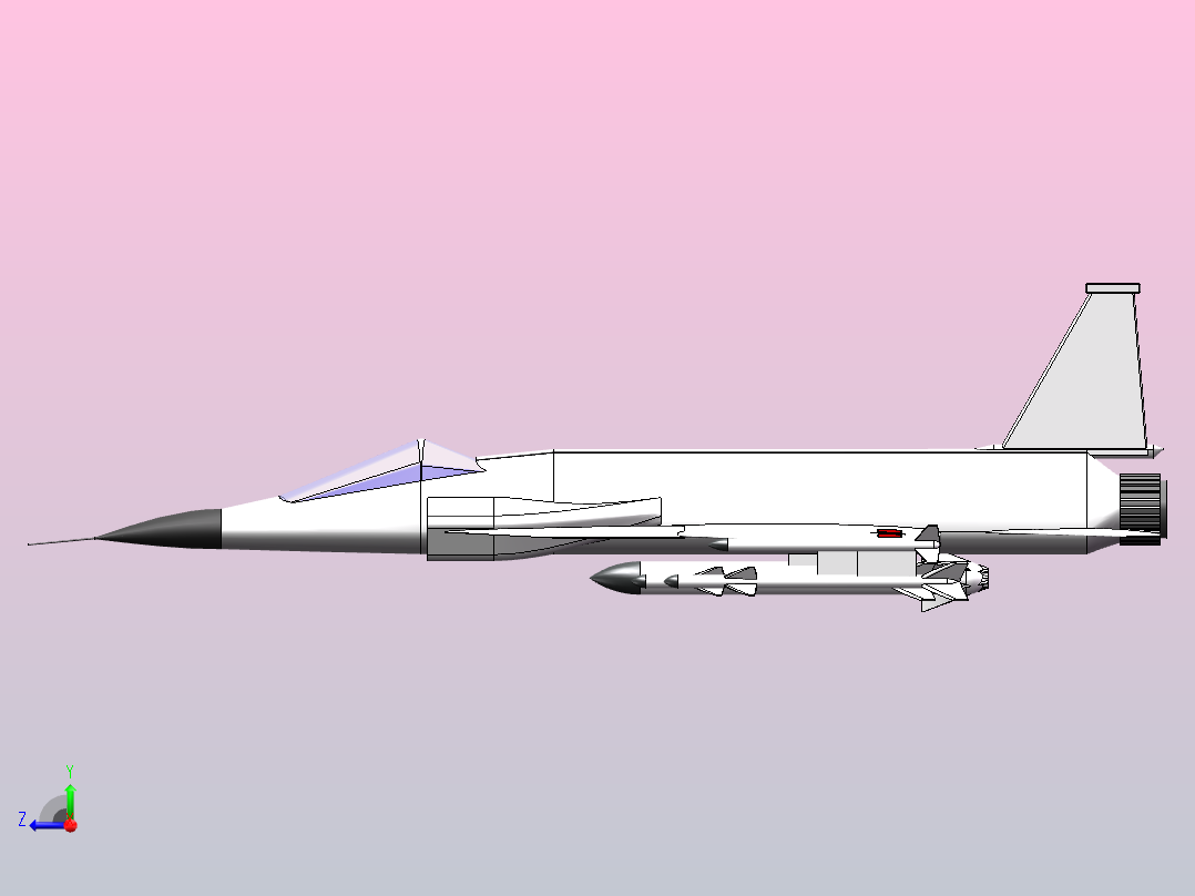 枭龙战斗机右视图