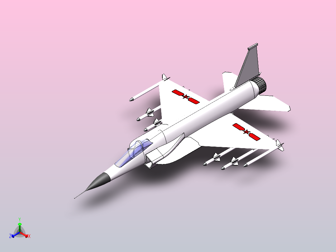 枭龙战斗机正等轴测图