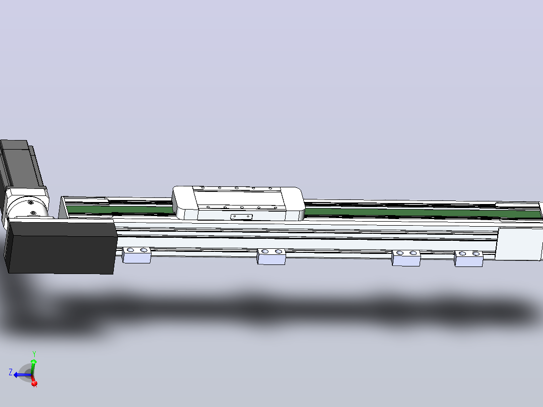 DMEB65-LBCR欧规同步带模组直线模组（电机左后折）[DMEB65-L15S350-DT400-C2U-LBCR]主视图