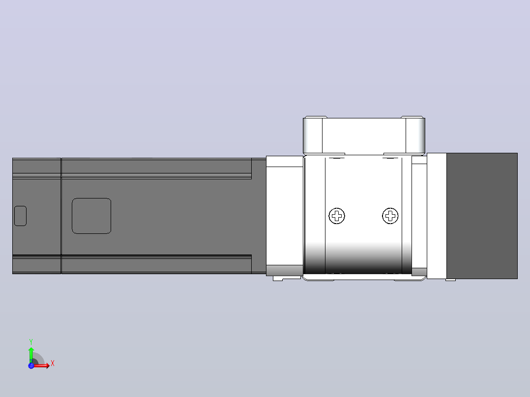 DMEB65-LBCR欧规同步带模组直线模组（电机左后折）[DMEB65-L15S350-DT400-C2U-LBCR]前视图