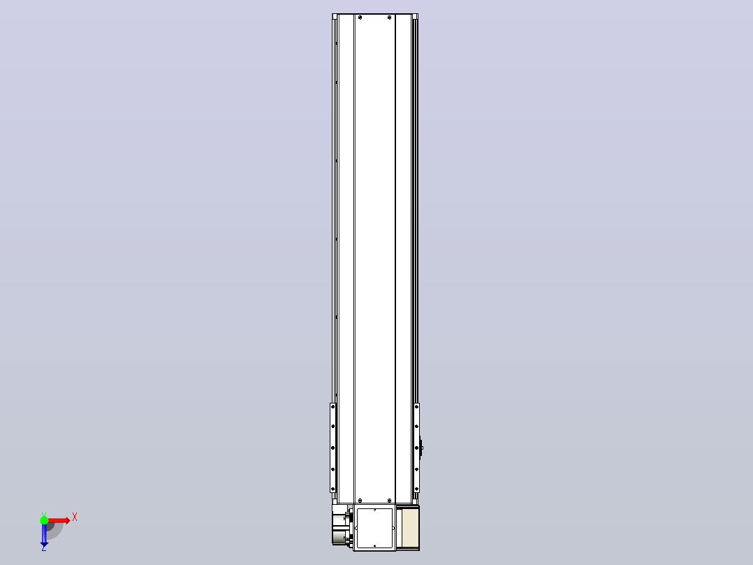 皮带直线轴半封闭可选导轨TPA-HNB-220D-176-L850-RP-C-P1K-N3俯视图