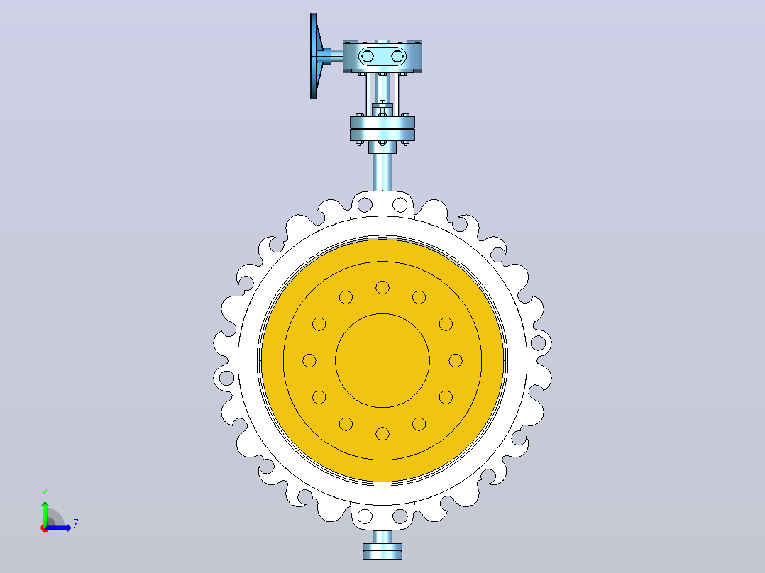 815L凸耳式美标蝶阀[API815L-24”]左视图