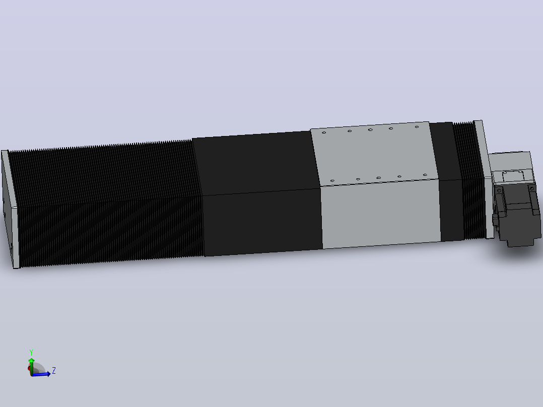 直线模组DMBF220-RTCR（右折直连带电机座）[DMBF220-L45S500-DT750-A2U-RTCR]主视图