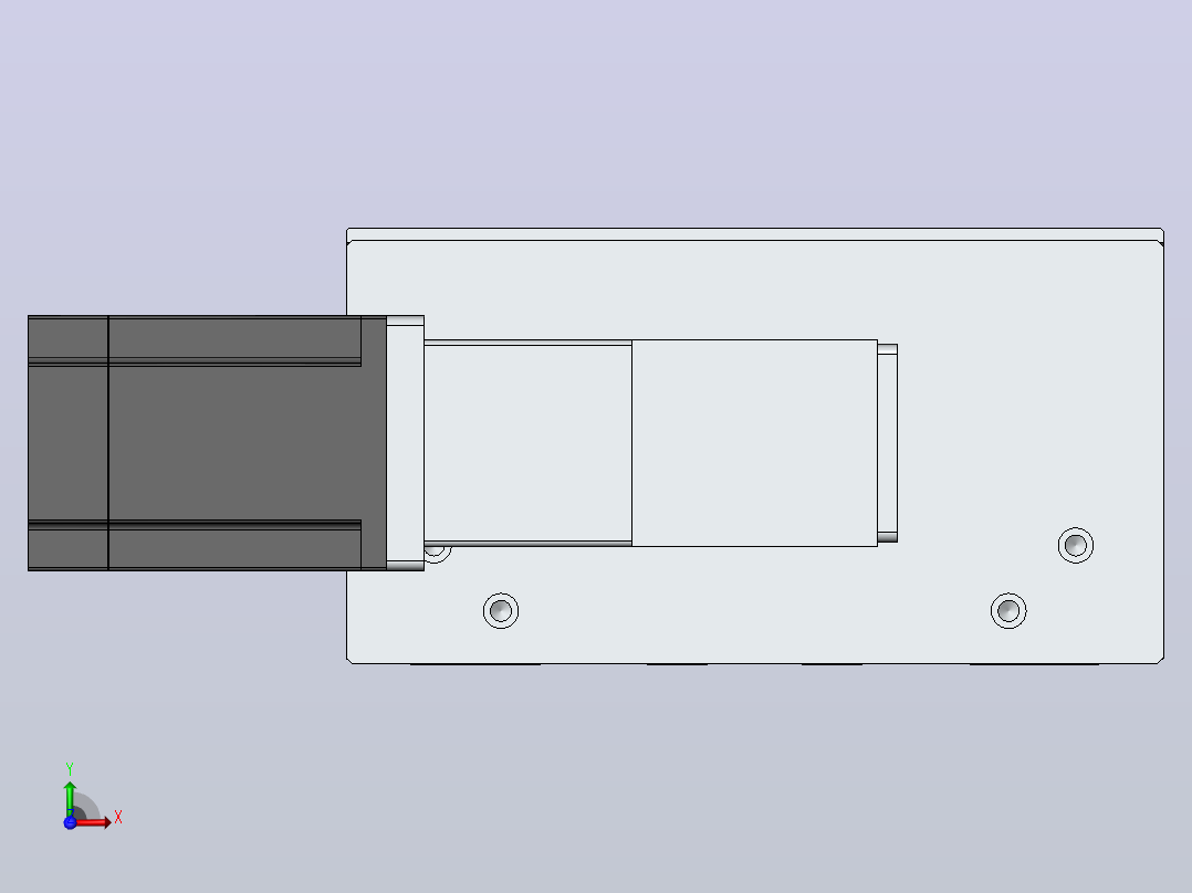 直线模组DMBF220-RTCR（右折直连带电机座）[DMBF220-L45S500-DT750-A2U-RTCR]前视图