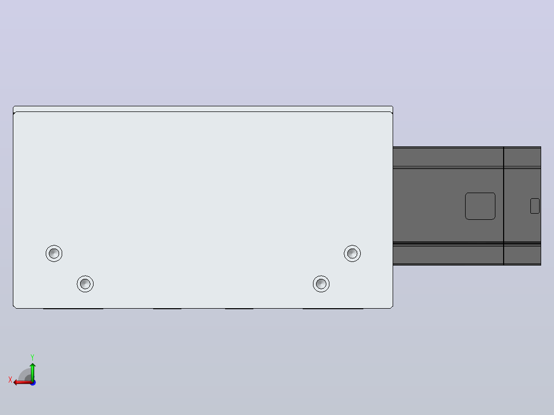 直线模组DMBF220-RTCR（右折直连带电机座）[DMBF220-L45S500-DT750-A2U-RTCR]后视图