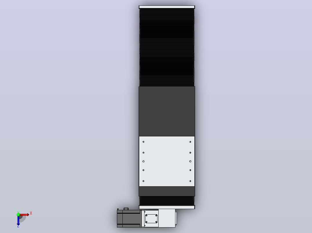 直线模组DMBF220-RTCR（右折直连带电机座）[DMBF220-L45S500-DT750-A2U-RTCR]俯视图