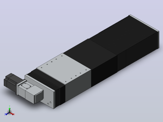 直线模组DMBF220-RTCR（右折直连带电机座）[DMBF220-L45S500-DT750-A2U-RTCR]正等轴测缩略图