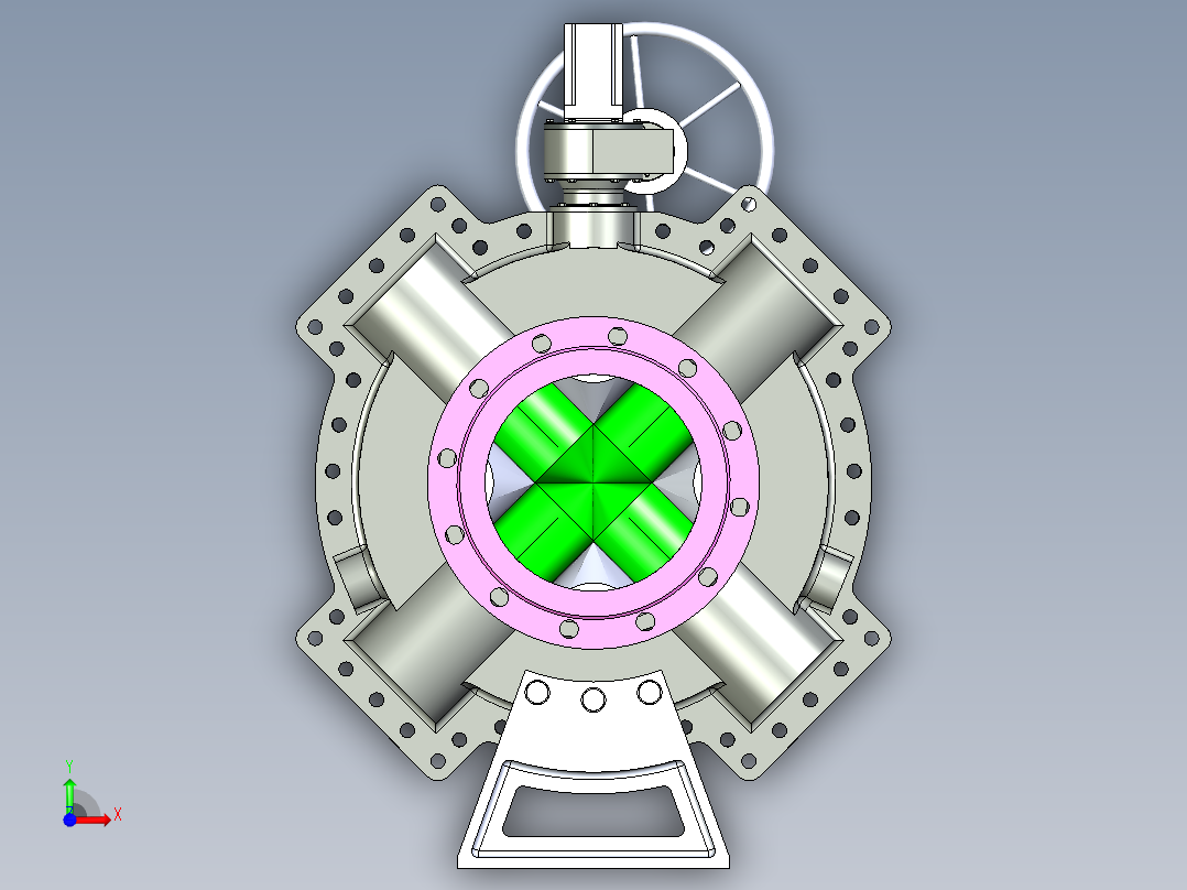 气体管线阀门前视图