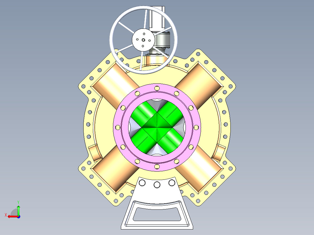 气体管线阀门后视图