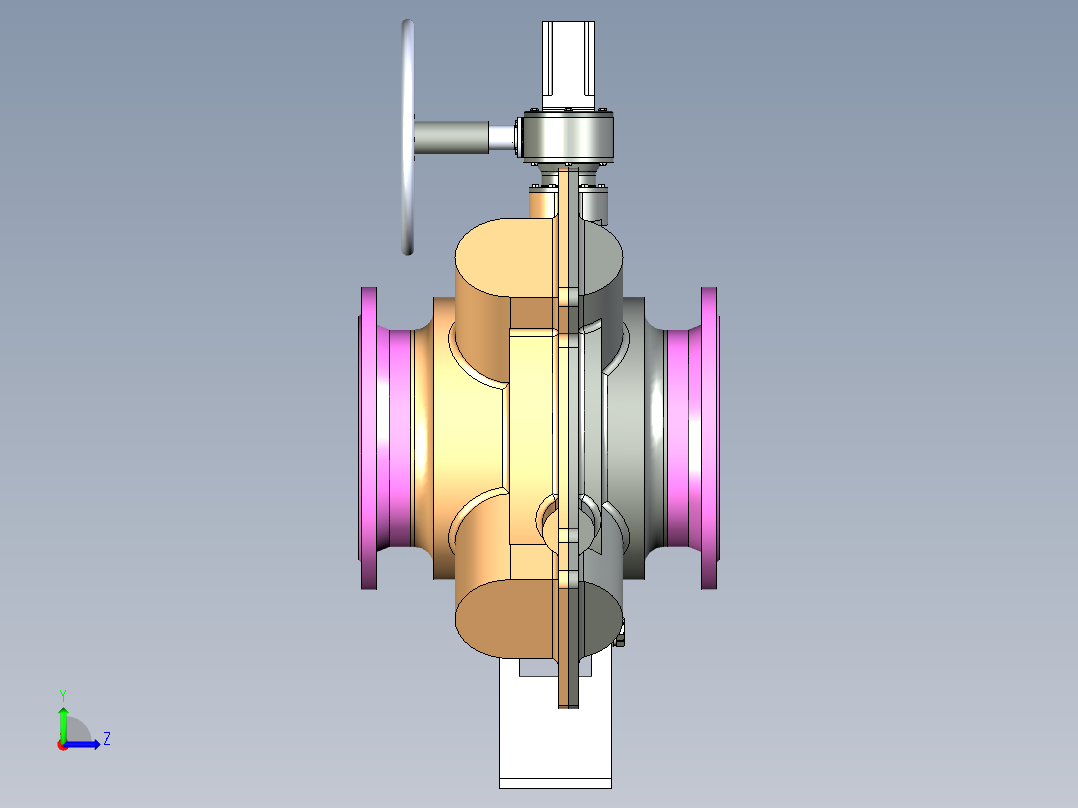 气体管线阀门左视图