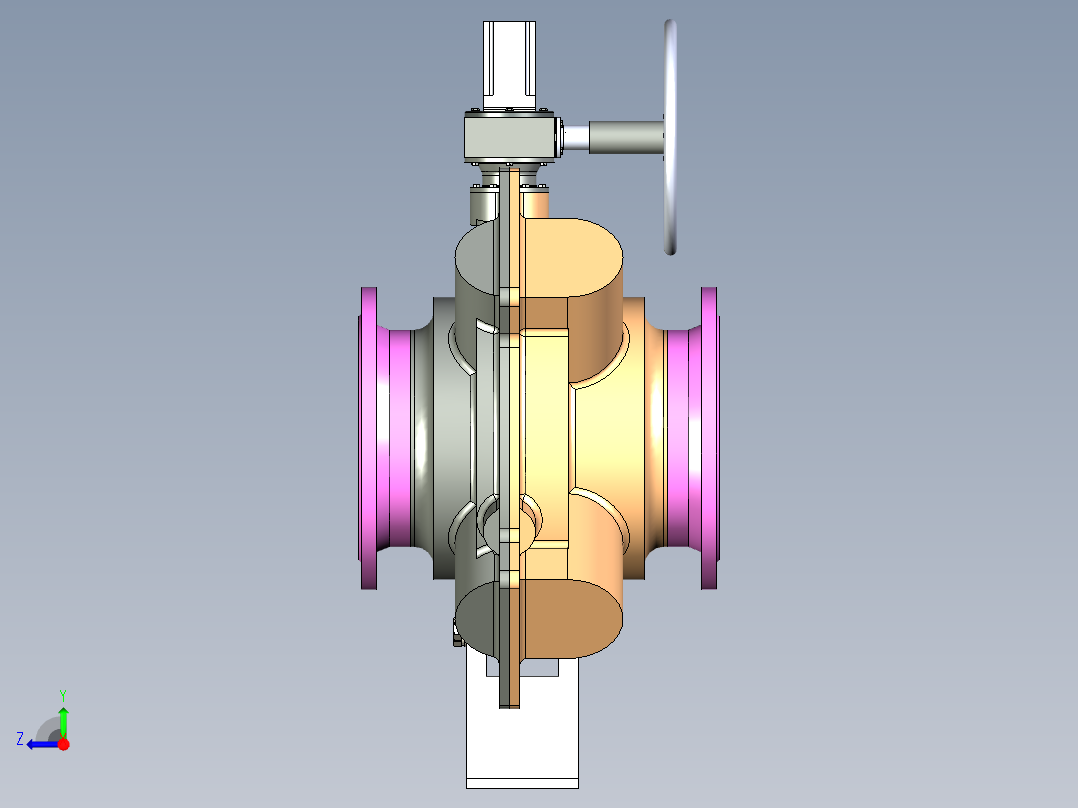 气体管线阀门右视图