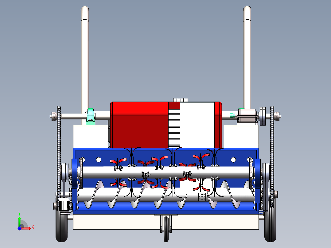 牧草收割机模型前视图