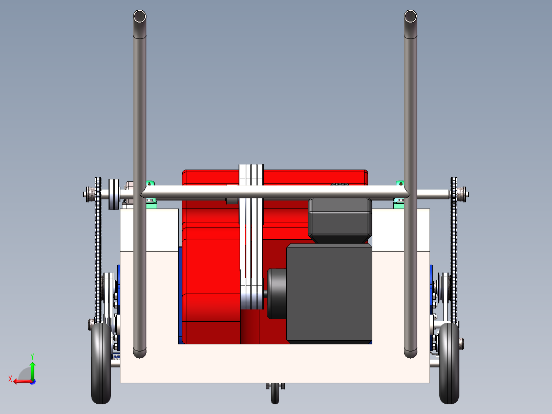 牧草收割机模型后视图
